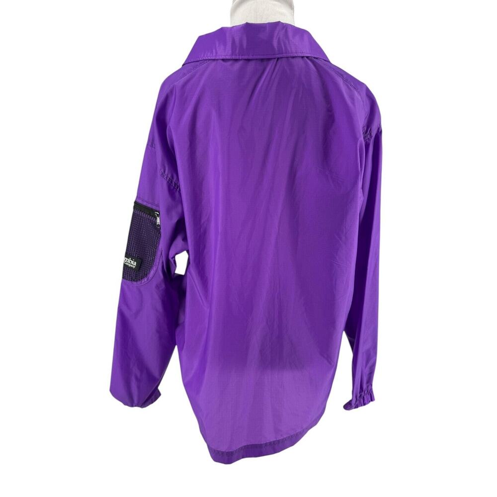 Vintage Columbia Women's Bright Purple 1/2 Zip Pullover Rain Jacket Size Medium - Picture 4 of 6